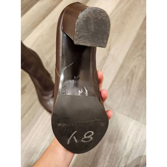 Annabella Mocha Brown Leather size 8 Womens Booties - Picture 8 of 10